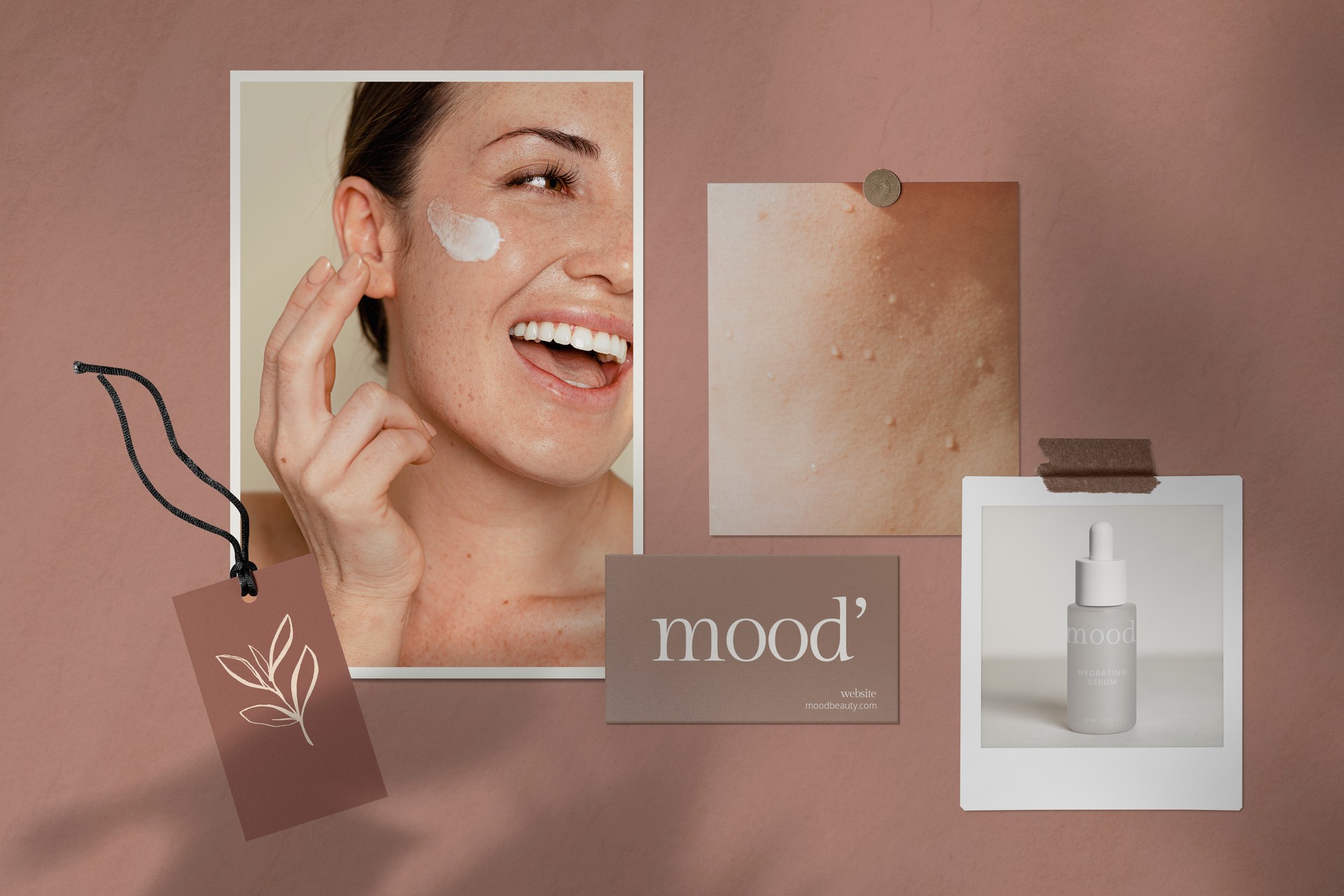 Beauty business mood board, aesthetic design